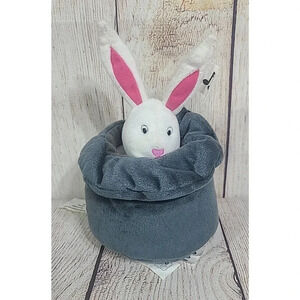 Ikea Leka Cirkus Plush Rabbit In A Hat Stuffed Animal Baby Toy Musical Gray